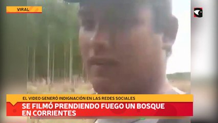 Se filmó prendiendo fuego un bosque en Corrientes