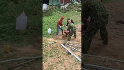 Men Stop Gas Auger Stuck Spinning in Ground