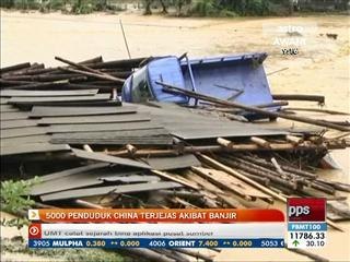 5000 penduduk China terjejas akibat banjir