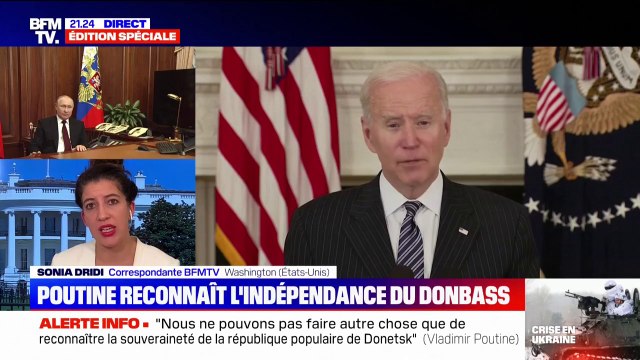 Le président ukrainien a discuté de la reconnaissance russe des séparatistes avec Joe Biden