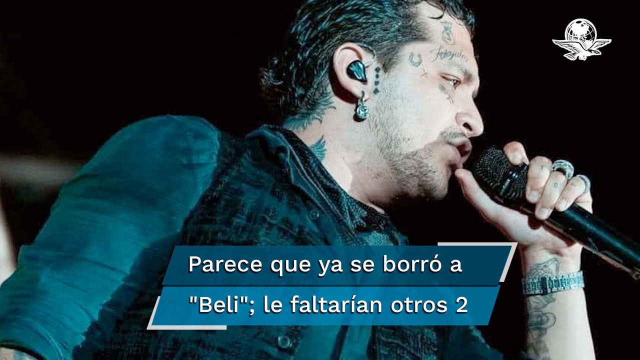 Aseguran que Christian Nodal ya se tapó los tatuajes de Belinda