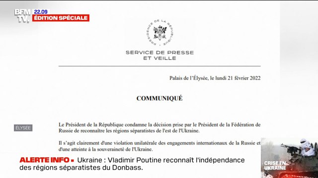 Ukraine: Emmanuel Macron condamne et demande des sanctions européennes ciblées