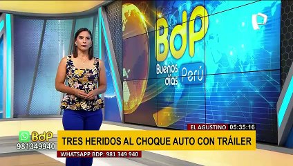 El Agustino: tres personas en auto quedan atrapadas al impactar con un tráiler