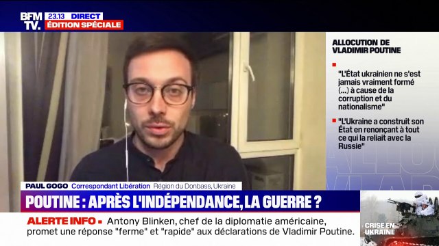 On se demande à quelle heure les tanks russes vont arriver en ville : Paul Gogo, le correspondant du quotidien Libération en Ukraine, dépeint l'ambiance dans la ville de Donetsk au cours des dernières heures