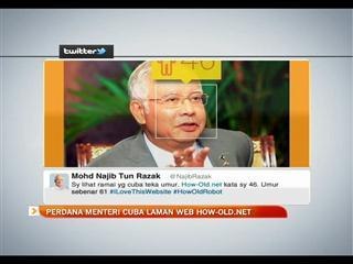 Perdana menteri cuba laman web how-old.net