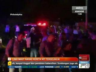Lima maut nahas kereta api tergelincir