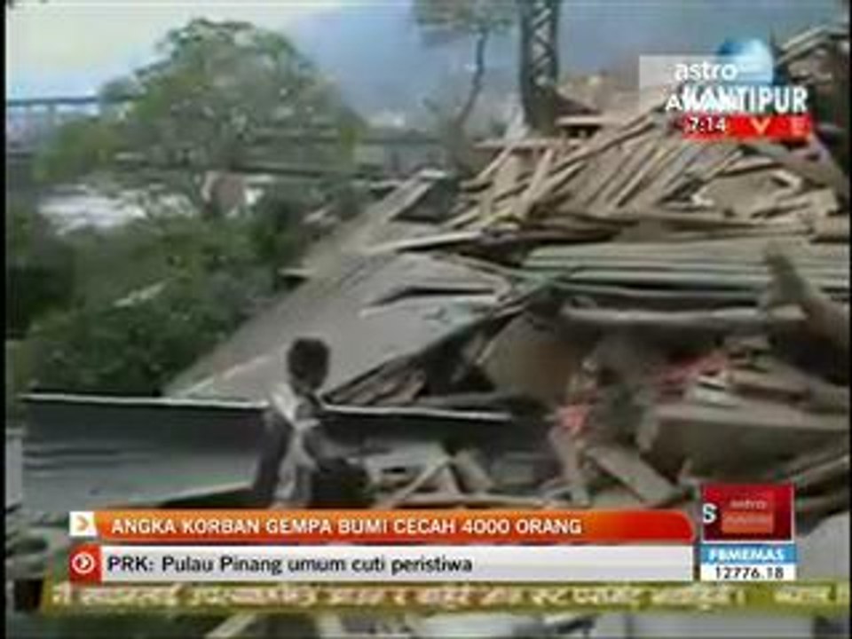 Angka korban gempa bumi cecah 4,000 orang