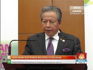 Pencarian dua warga Malaysia diteruskan