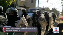 20 policías heridos tras motín dentro del penal de Acapulco