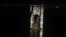 ABD'deki George Washington Köprüsü ışıklandırıldı
