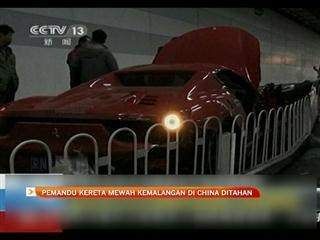 Pemandu kereta mewah kemalangan di China ditahan