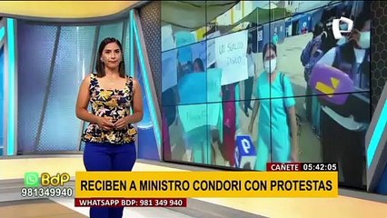 Ministro Hernán Condori recorrió en medio de protestas el hospital Rezola de Cañete