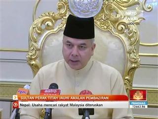 Sultan Perak titah jauhi amalan pembaziran