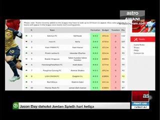 Liga Fantasi AWANI Premier League - kemaskini 17 Ogos 2015