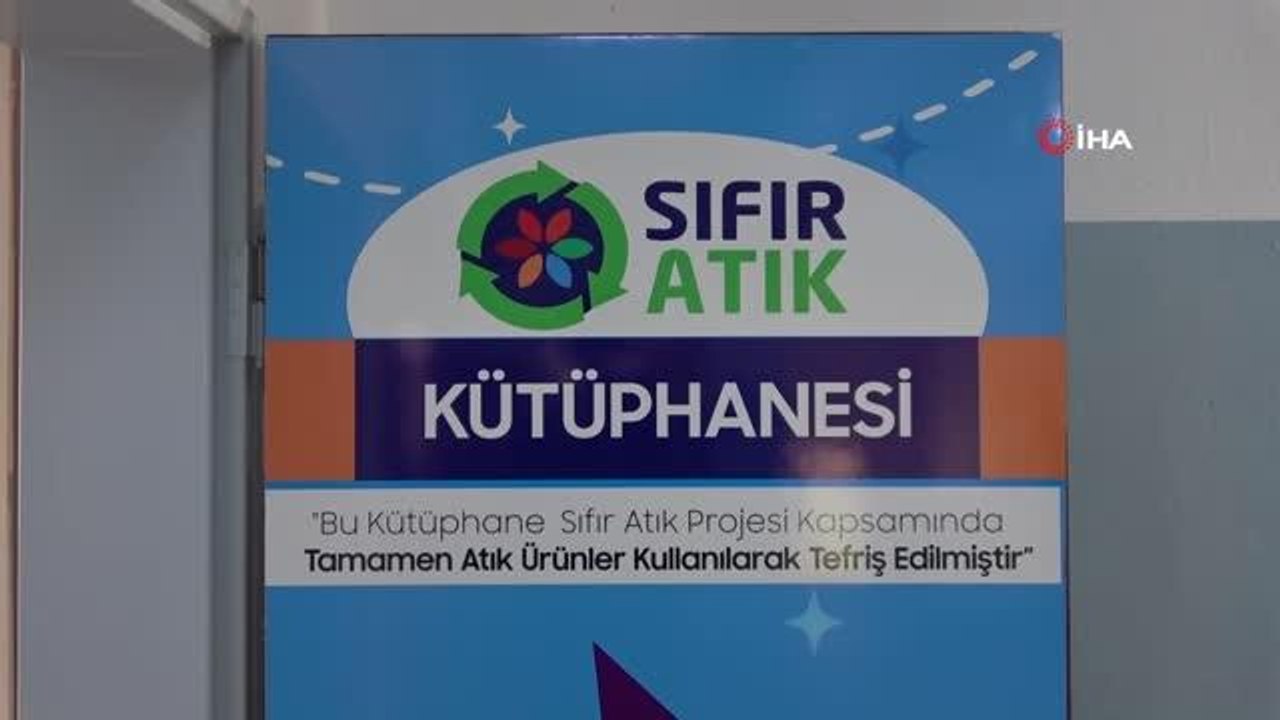 Bu kütüphane atık malzemelerden kuruldu... Atık malzemelerle kurulan kütüphaneyle çevre dostu olma bilinci aşılanıyor
