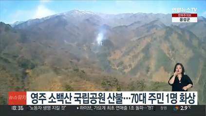 영주 소백산 국립공원 산불…70대 주민 1명 화상