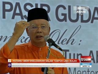 Hutang 1MDB diselesaikan dalam tempoh 5 bulan