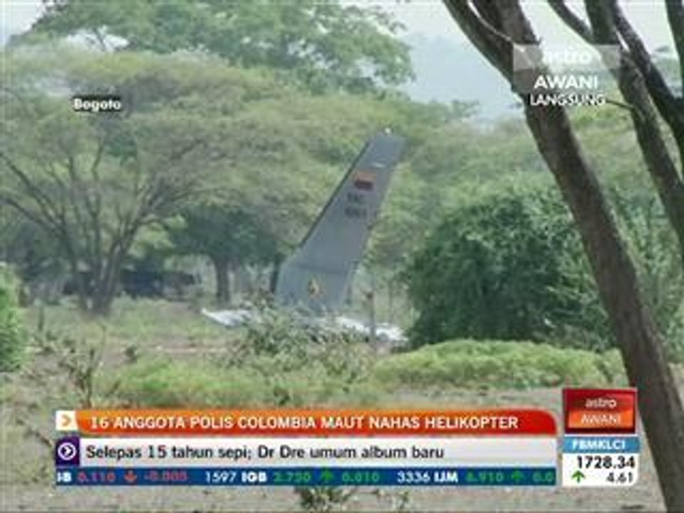 16 anggota polis Colombia maut nahas helikopter