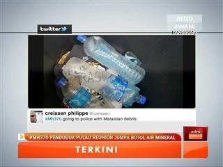 #MH370: Penduduk Pulau Reunion jumpa botol air mineral