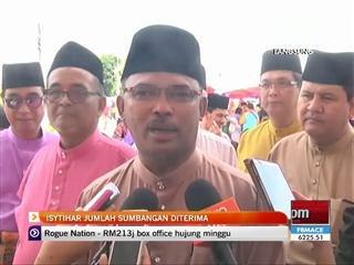 Isytihar jumlah sumbangan diterima