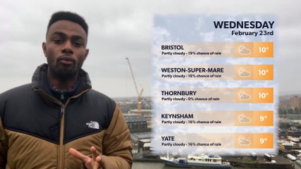 Daily weather report for Bristol 22 February