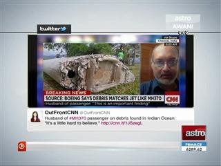 Anak ketua pramugara #MH370 enggan terlalu berharap