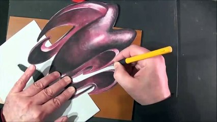Drawing I Heart U- 3D Anamorphic Illusion Art