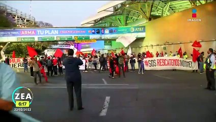 Tarde caótica en el AICM por bloqueos de sindicatos