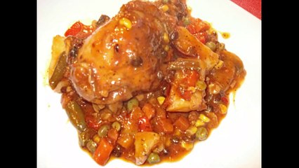 ESTOFADO DE POLLO - POLLO A LA JARDINERA una delicia para comer hoy dia.