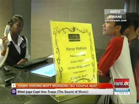 Ramai sokong MDPT mengenai isu 'couple seat'