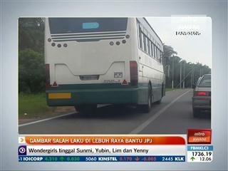 Gambar salah laku di lebuh raya bantu JPJ