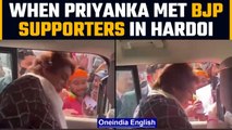 Priyanka Gandhi Vadra distribute Congress’s merchandise to BJP supporters, Watch |Oneindia News