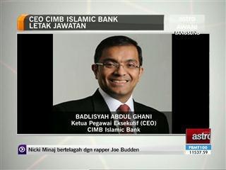 CEO CIMB Islamic bank letak jawatan