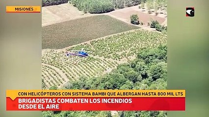 Brigadistas combaten los incendios desde el aire