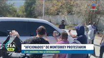 ¡Aficionados del Monterrey protestan por los malos resultados !