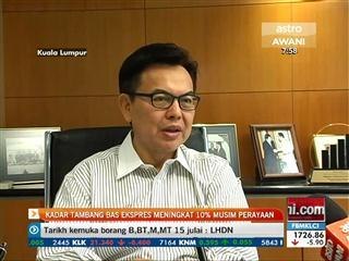 Kadar tambang bas ekspres meningkat 10% musim perayaan