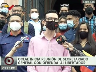 OCLAE inicia la agenda con ofrenda floral al Libertador "Simón Bolívar"