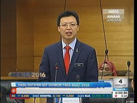 Hasil kutipan GST akan diumum pada Bajet 2016
