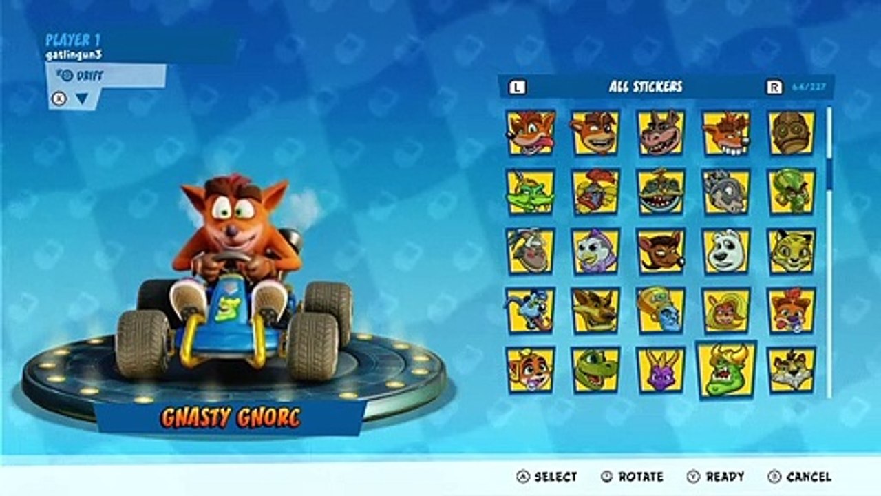 All Classic Kart Decals & Stickers Showcase - Crash Team Racing Nitro-Fueled