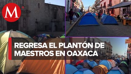 En Oaxaca estudiantes reinstalan plantón frente a sede de la CNTE