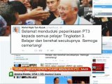 Selamat berjaya kepada pelajar menduduki PT3 - PM Najib Razak
