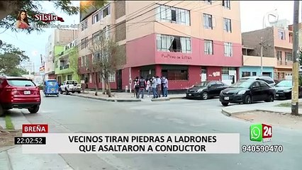 Breña: vecinos tiran piedras a delincuentes que asaltaron a conductor