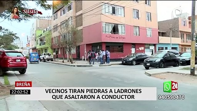 Breña: vecinos tiran piedras a delincuentes que asaltaron a conductor