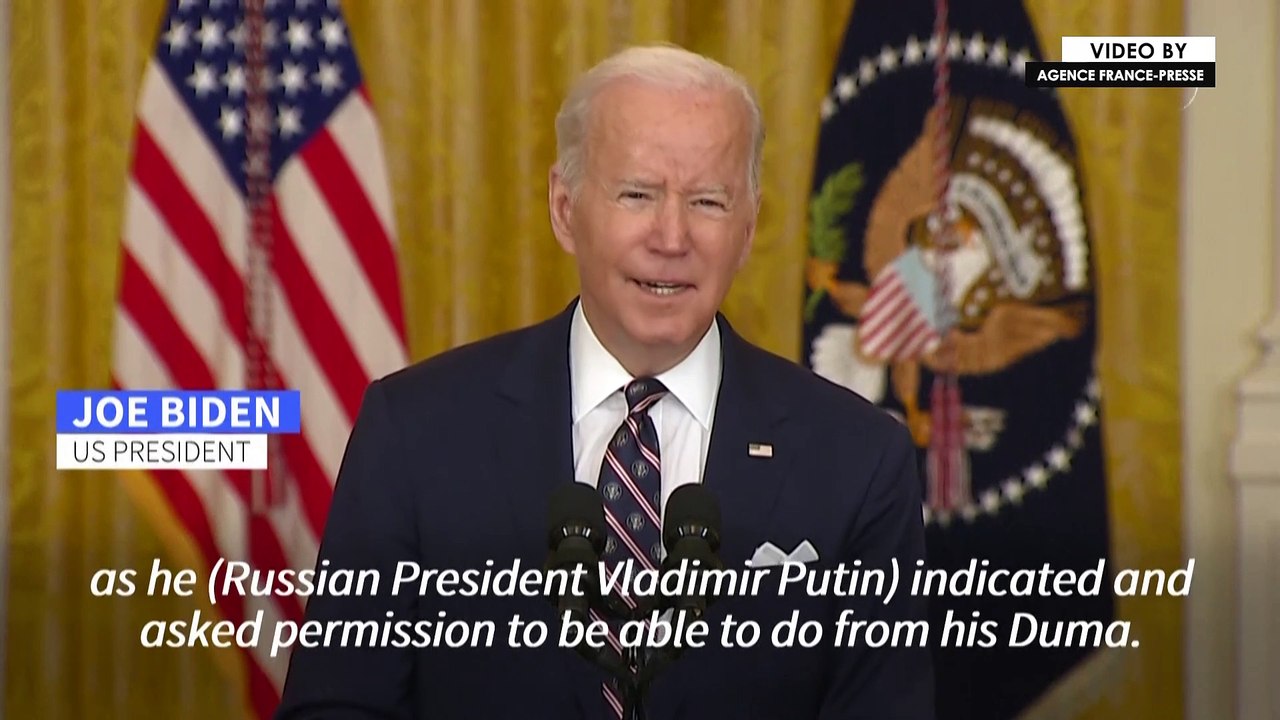 Biden announces 'first' sanctions on Russia over Ukraine