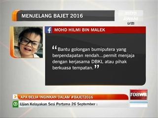 Apa belia inginkan dalam #Bajet2016