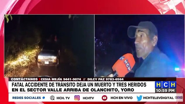 Fatal accidente vial deja una persona muerta y tres heridos en Olanchito, Yoro