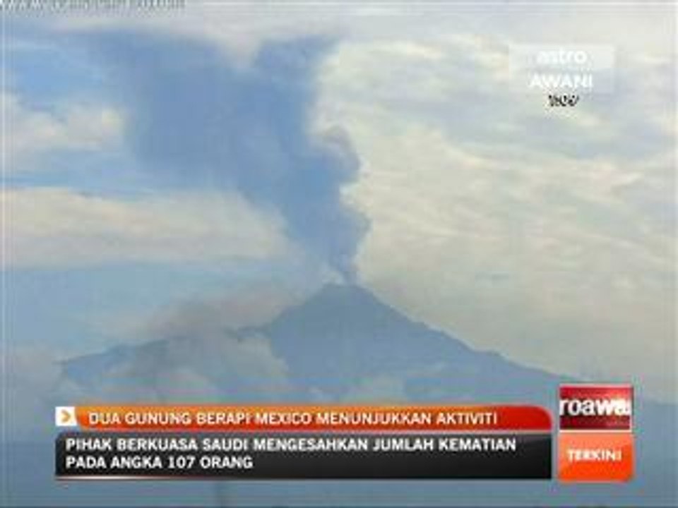 Dua gunung berapi Mexico menunjukkan aktiviti
