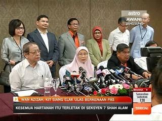 Wan Azizah, Kit Siang elak ulas berkenaan PAS