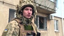 Donbas'ta bombalama sırasında yaşanan panik anı kameralara yansıdı