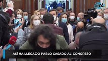 Así ha llegado Pablo Casado al Congreso
